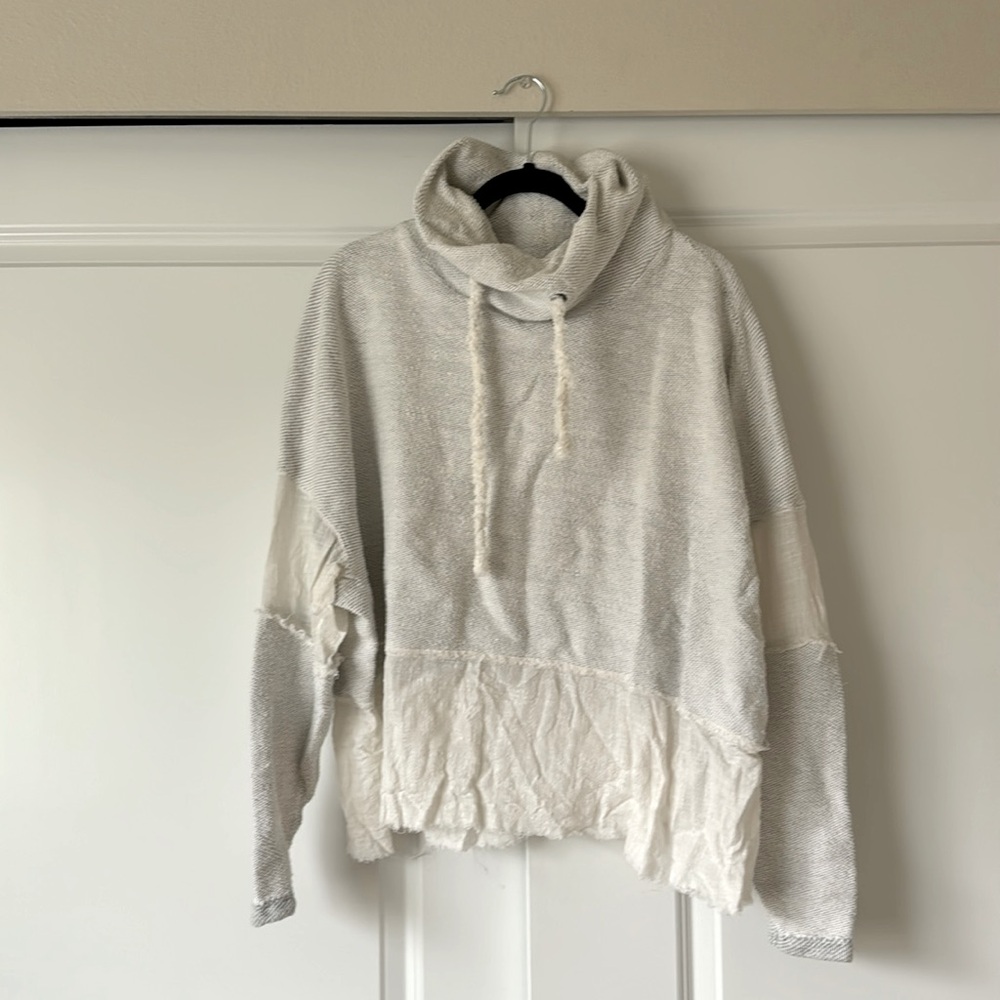 Free People, mock neck, multi-textured sweatshirt